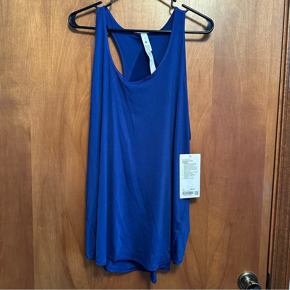 NWT Lululemon Essential Tank Top Pleated Blue 14